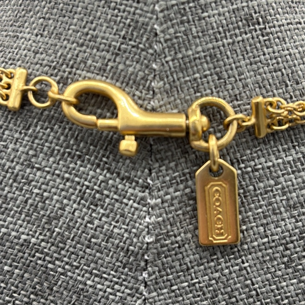 Coach Gold Tone 3 Strand Necklace - Picture 6 of 6
